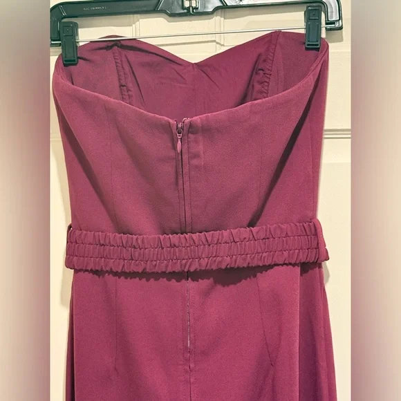 Lilly Pulitzer NWT Size 0 Amazing Burgundy Strapless Wide Leg Pant Jumpsuit - Picture 7 of 15